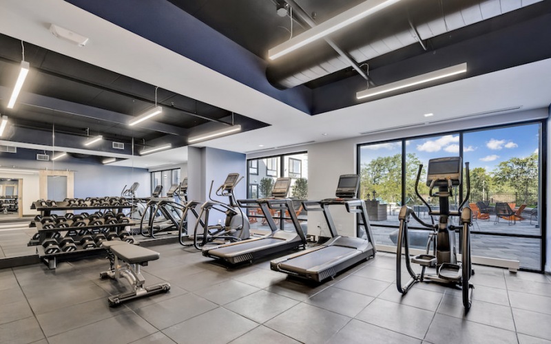 Fitness center with brand new cardio equipment and free weights