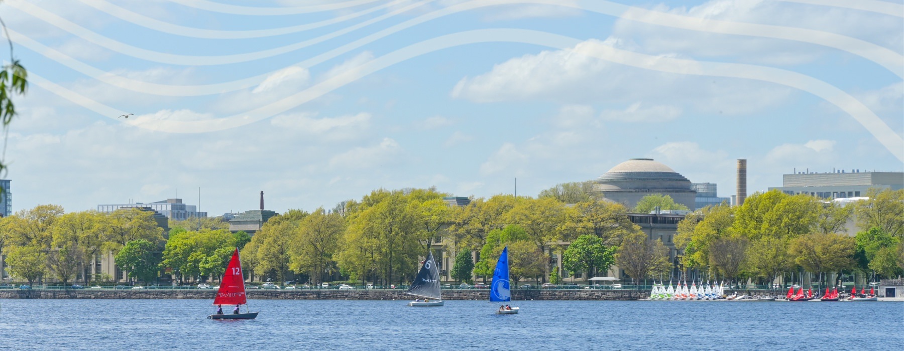 Views of sailboats on the Charles River 